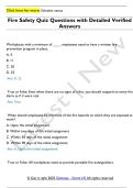 Fire Safety Quiz Questions with Detailed Verified  Answers 