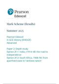 Pearson Edexcel a level History &vert;final mark scheme  &vert;2025&vert;9HI0&sol;2f&vert;