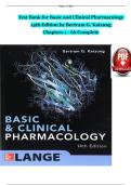 Test Bank for Basic and Clinical Pharmacology 14th Edition by Bertram Katzung | ISBN-13: 978-1259641152 | Verified Questions & Answers