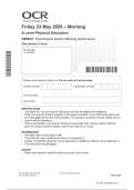 OCR A LEVEL Physical Education H555&sol;01 JUNE 2025 QUESTION PAPER&colon; Physiological factors affecting performance