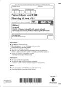 Pearson Edexcel a level History &vert;question paper  &vert;2025&vert;9HI0&sol;30&vert;