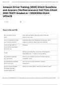 Amazon Driver Training (2025) EXAM Questions and Answers (Verified Answers) ||ACTUAL EXAM 2025 TEST!! Graded A+ | 2025|2026 EXAM UPDATE