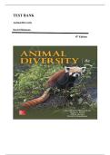 TEST BANK FOR Animal Diversity 8th Edition by David Hickman &comma; ISBN&colon;  9781259756887 &vert;All Chapters Included&vert; Guide A&plus;