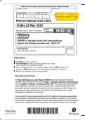May 2025 Edexcel&colon; A Level History 9HI0&sol;1H Paper 1 &ndash; Breadth Study with Interpretations&comma; Option 1H&colon; Britain Transformed&comma; 1918&ndash;1997 &ndash; Merged Question Paper & Mark Scheme