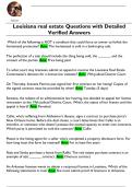 Louisiana real estate Questions with Detailed  Verified Answers 