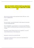 PRIVATE PATROL OPERATOR Exam Questions With 100&percnt; Correct Answers 2026-2027 Graded A&plus;&period;