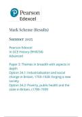 Pearson Edexcel a level History &vert;final mark scheme&vert;2025&vert;9HI0&sol;34&vert;
