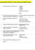 Anesthesia Exam UPDATED    ACTUAL Questions and CORRECT Answers