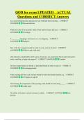 QOD for exam UPDATED    ACTUAL  Questions and CORRECT Answers 