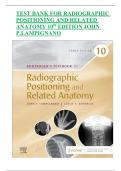 TEST BANK FOR RADIOGRAPHIC POSITIONING AND RELATED ANATOMY 10th EDITION JOHN P&period;LAMPIGNANO