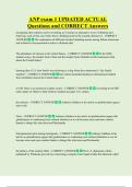 ANP exam 1 UPDATED ACTUAL    Questions and CORRECT Answers 