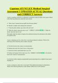 Capstone ATI NCLEX Medical Surgical  Assessment 1 UPDATED ACTUAL Questions  and CORRECT Answers 