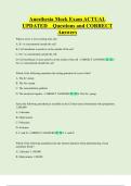 Anesthesia Mock Exam ACTUAL   UPDATED    Questions and CORRECT  Answers