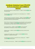 Anesthesia Technician Exam UPDATED     ACTUAL Questions and CORRECT  Answers