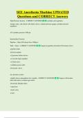 SEE Anesthesia Machine UPDATED     Questions and CORRECT Answers 