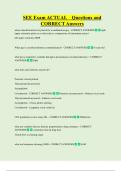 SEE Exam ACTUAL    Questions and  CORRECT Answers