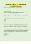 SEE Exam UPDATED    Questions and  CORRECT Answers