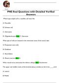 PNS final Questions with Detailed Verified  Answers