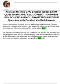 Pool and Hot tub CPO practice &lpar;2025&rpar; EXAM  QUESTIONS AND ALL CORRECT ANSWERS  100&percnt; SOLVED AND GUARANTEED SUCCESS&excl;&excl;  Questions with Detailed Verified Answers 