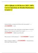 APEA QBank AANP Review 2025 &vert; 100&percnt; Correct Questions & Detailed Rationales &vert; Graded A&plus;