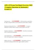 APEA 3P Exam Test Bank Overview 2025 &vert; Complete Questions & Rationales &vert; Graded A&plus;