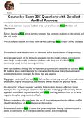 Counselor Exam 235 Questions with Detailed  Verified Answers