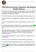 CPPS IHI Practice Exam Questions with Detailed  Verified Answers 
