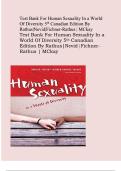 Test Bank For Human Sexuality In a World Of Diversity 5th Canadian Edition By Rathus&vert;Nevid&vert;Fichner Rathus &vert; MCkay 