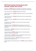 CRC Exam Practice Test Questions And  Answers Verified 100&percnt; Correct 