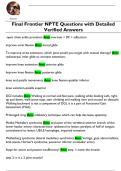 Final Frontier NPTE Questions with Detailed  Verified Answers 