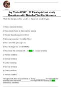 Ivy Tech APHY 101 Final quiz/test study  Questions with Detailed Verified Answers 