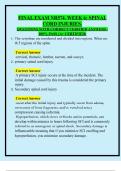 FINAL EXAM NR574&period; WEEK 6&colon; SPINAL  CORD INJURIES&period;  QUESTIONS WITH CORRECT VERIFIED ANSWERS &vert;  100&percnt; PASS &lpar;A&plus; CERTIFIED&rpar;