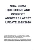 NHA CCMA Questions and Correct Answers 2025&ndash;2026 &vert; Certified Clinical Medical Assistant Latest Exam Update