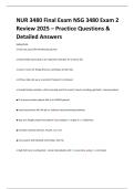 NUR 3480 Final Exam & NSG 3480 Exam 2 Review 2025 &ndash; Practice Questions&comma; Answers & Study Guide