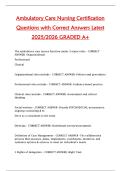 Ambulatory Care Nursing Certification  Questions with Correct Answers Latest  2025&sol;2026 GRADED A&plus; 