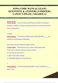 Iowa Core Manual Exam &vert; Complete Study Guide with Verified Questions & Answers