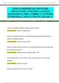 Iowa Commercial Pesticide Applicator Category 1A Exam 2025-2026 &vert; Complete Study Guide with Verified Questions & Answers