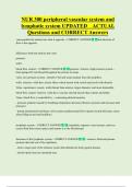 NUR 300 peripheral vascular system and  lymphatic system UPDATED    ACTUAL  Questions and CORRECT Answers