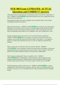 NUR 300 Exam 4 UPDATED  ACTUAL   Questions and CORRECT Answers 
