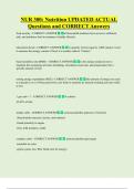 NUR 300&colon; Nutrition UPDATED ACTUAL   Questions and CORRECT Answers 