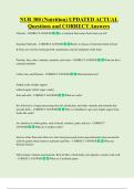 NUR 300 &lpar;Nutrition&rpar; UPDATED ACTUAL   Questions and CORRECT Answers