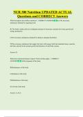 NUR 300 Nutrition UPDATED ACTUAL   Questions and CORRECT Answers