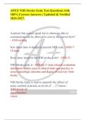 APEX NIH Stroke Scale Test Questions with 100&percnt; Correct Answers &vert; Updated & Verified 2026-2027&period;