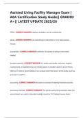 Assisted Living Facility Manager Exam &vert; AEA Certification Study Guide&vert;&vert; GRADED A&plus;&vert;&vert; LATEST UPDATE 2025&sol;26