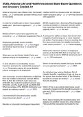 XCEL Arizona Life and Health Insurance State Exam Questions and Answers Graded A&plus;