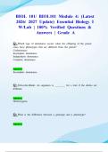 BIOL 101&sol; BIOL101 Module 4&colon; &lpar;Latest 2026&sol; 2027 Update&rpar; Essential Biology I W&sol;Lab &vert; 100&percnt; Verified Questions & Answers &vert; Grade A