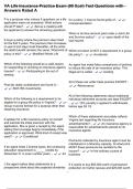 VA Life Insurance Practice Exam &lpar;90 Xcel&rpar; Test Questions with Answers Rated A