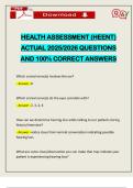 HEALTH ASSESSMENT &lpar;HEENT&rpar; ACTUAL 2025&sol;2026 QUESTIONS AND 100&percnt; CORRECT ANSWERS