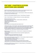 PUP 3002 - CHAPTER 9-12 EXAM QUESTIONS AND ANSWER