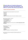 Solution Manual for Operations Management Sustainability and Supply Chain Management&comma; 13th Edition by Jay Heizer&comma; Barry Render&comma; Chuck Munson